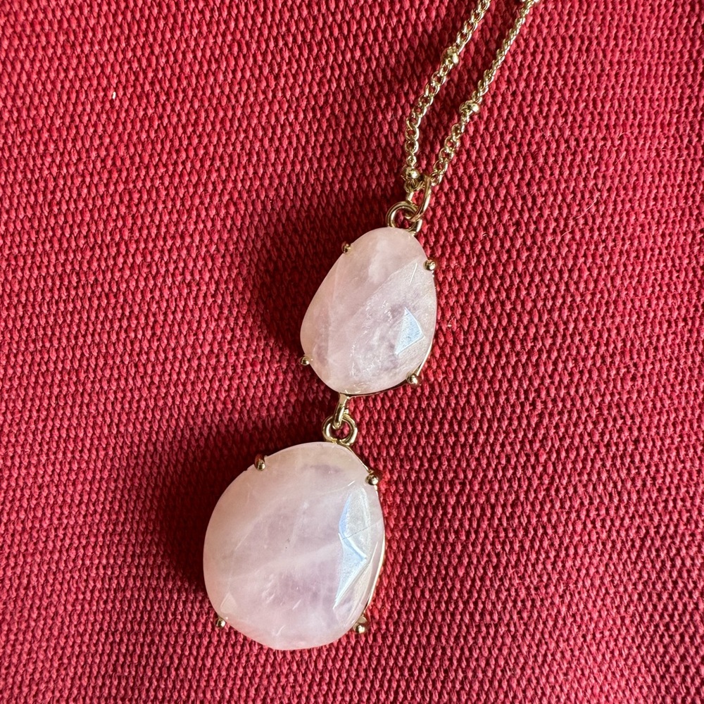 Pale Pink semi precious stone necklace. 30” length